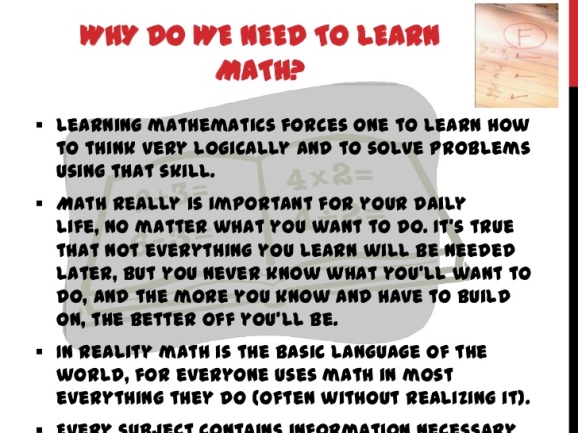 Why Learn Mathematics